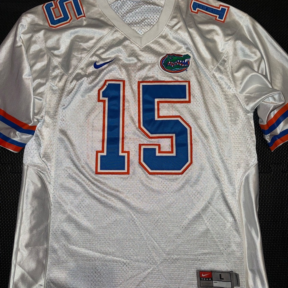Nike Florida Gators Tim Tebow #15 Authentic Football Jersey White Men’s Larg